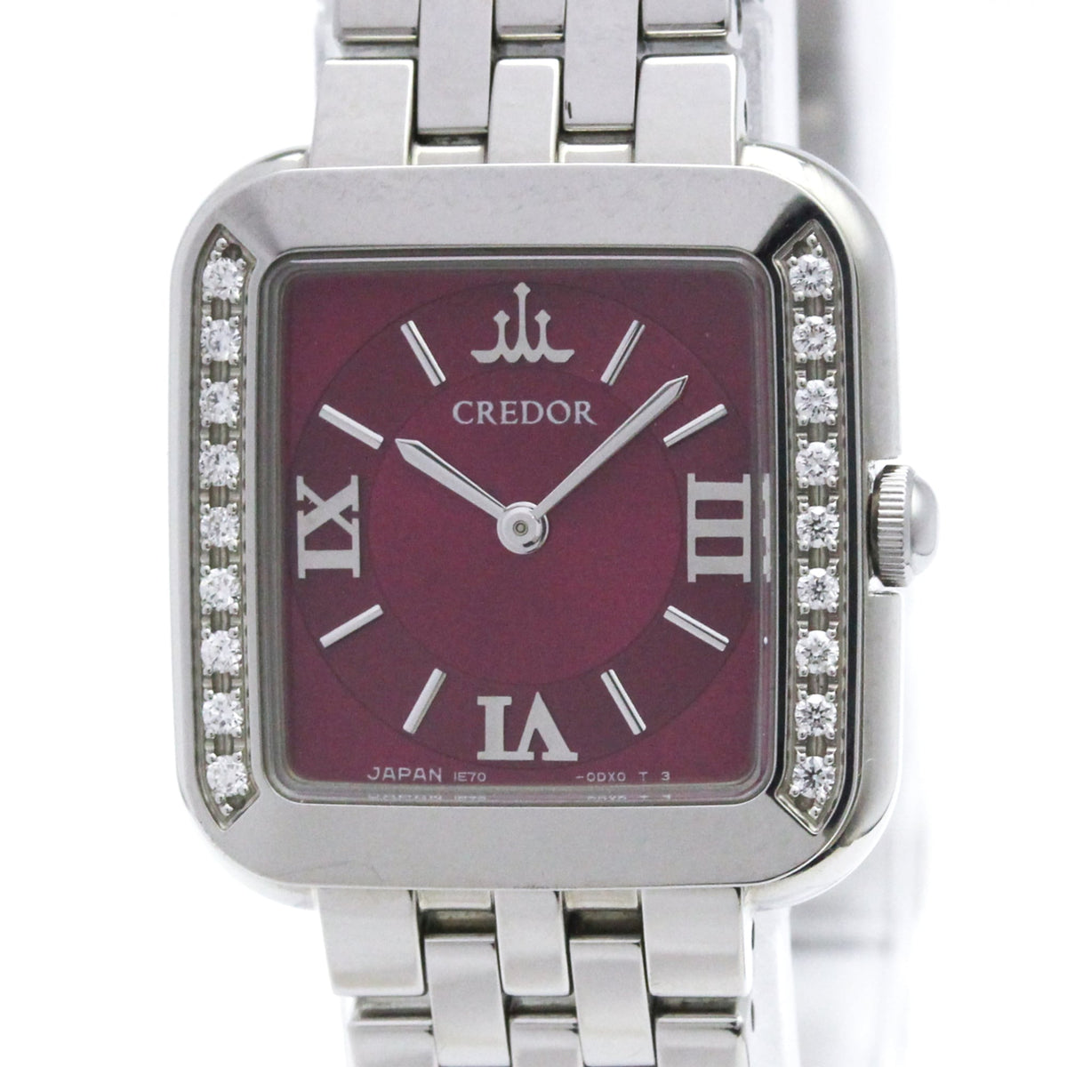 SEIKO Credor Signo Diamond Stainless Steel Quartz Ladies Watch GSTE873(1E70-0CR0) Polished — Very Good
