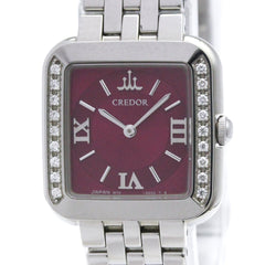 SEIKO Credor Signo Diamond Stainless Steel Quartz Ladies Watch GSTE873(1E70-0CR0) Polished — Very Good