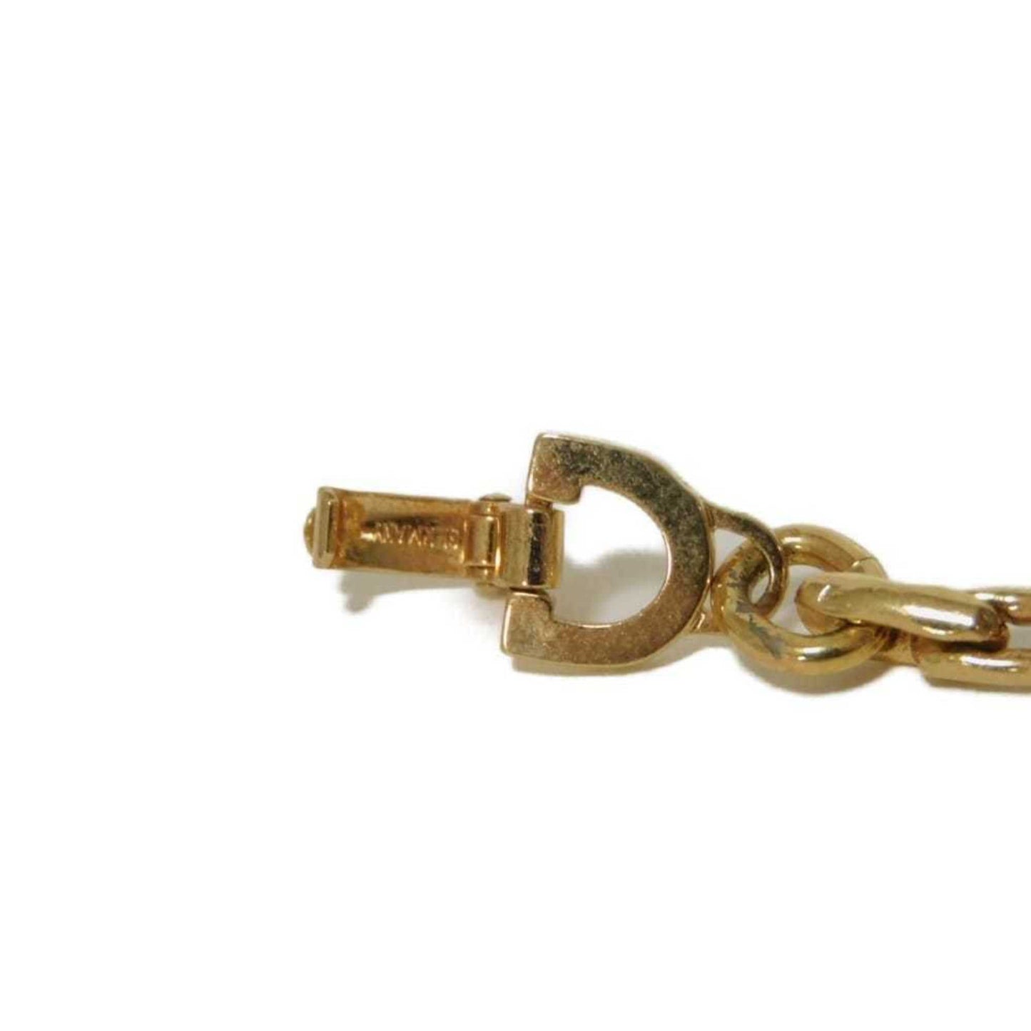 Christian Dior Dior Crystal Spiga Necklace, Long Chain, 88cm, Clear Rhinestones, GP Plated Gold, Women's