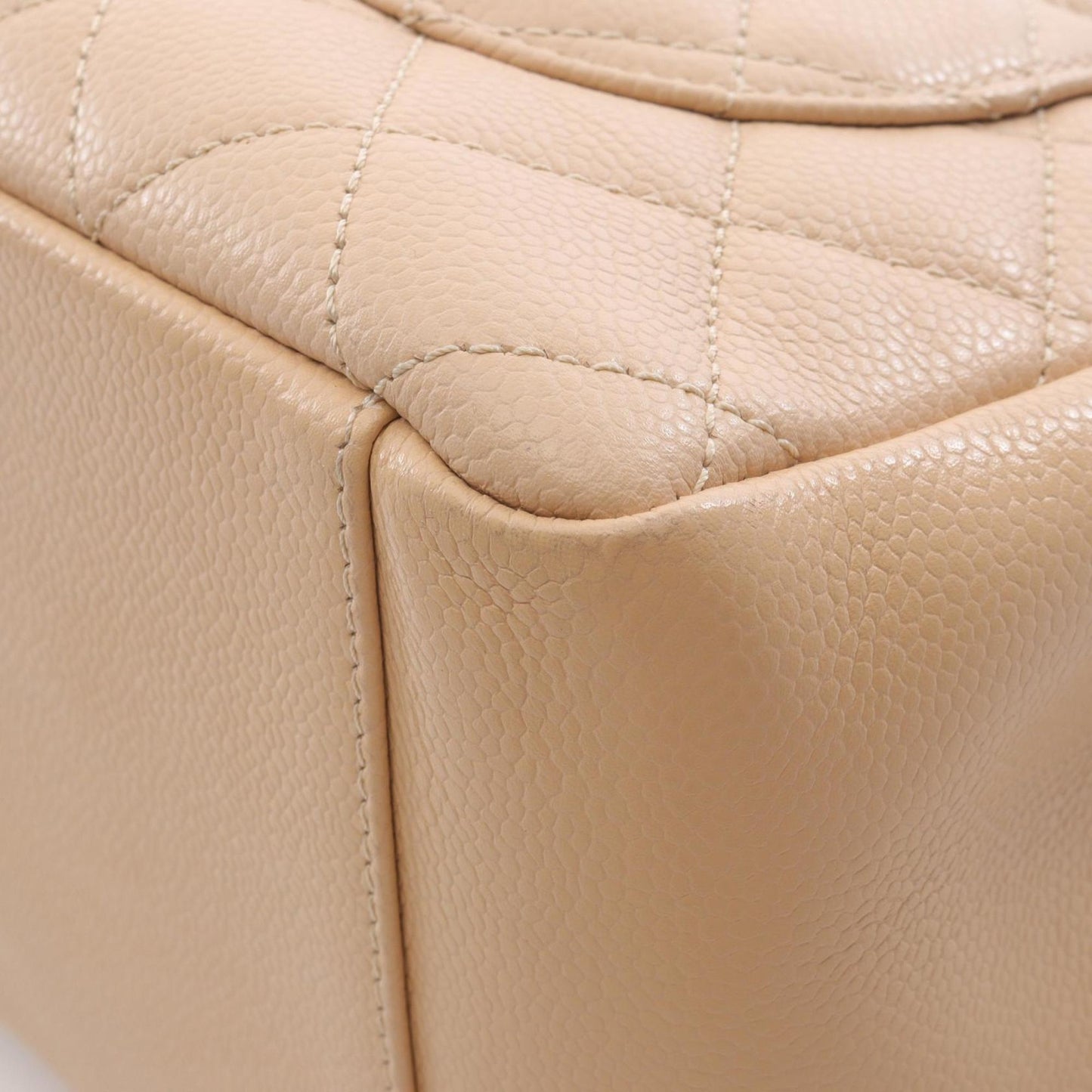 CHANEL Matelasse Grand Shopping GST Tote Bag in Beige Calfskin Leather (A50995) for Women
