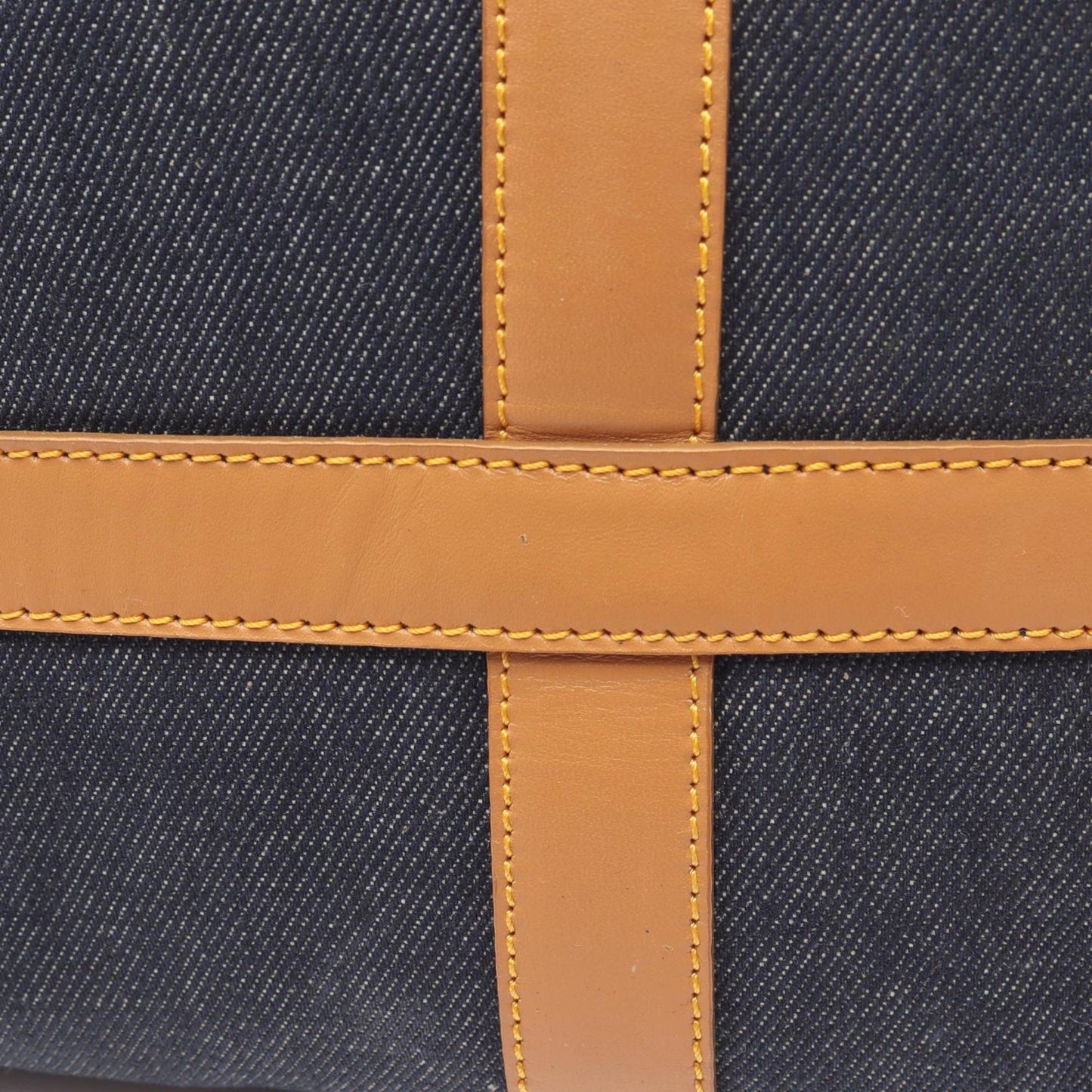 Christian Dior Dior tote bag, denim and leather, women's, navy brown