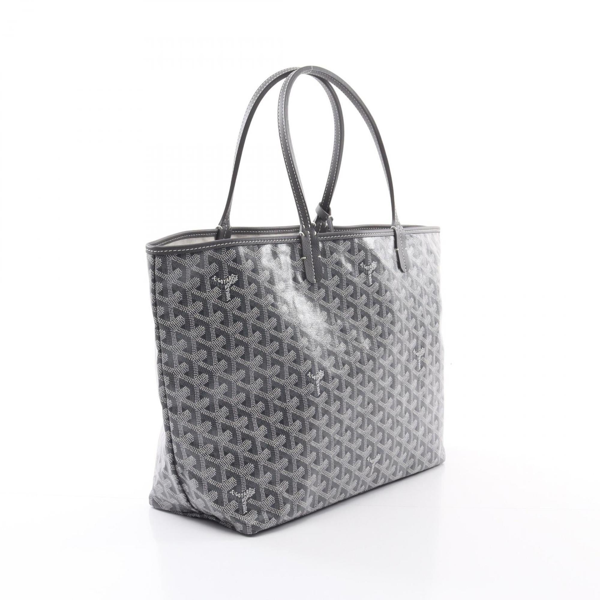 Goyard Saint Louis PM Tote Bag, Coated Canvas and Leather, Women's, Gray White
