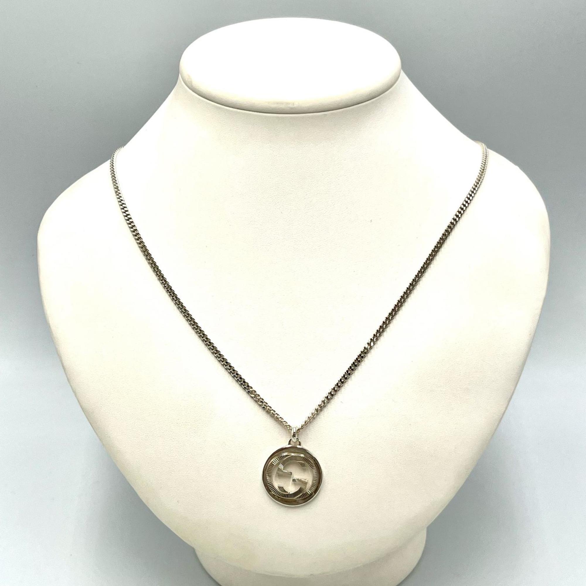 Gucci Men's Interlocking G Logo Necklace in Silver 925