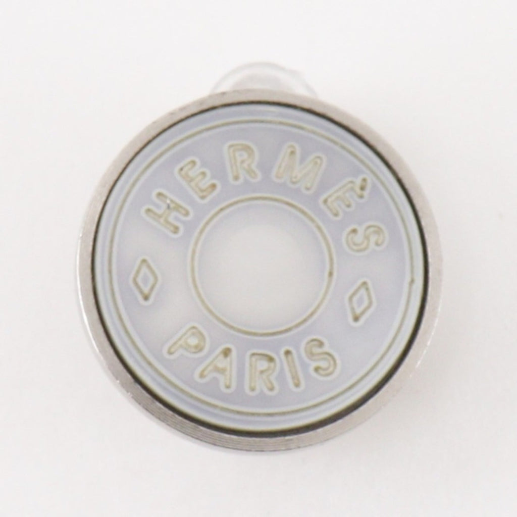 Hermès HERMES Serie Earrings BIJOUTERIE FANTAISIE Vintage Metal and Shell Silver Approx. 11.6g Women's