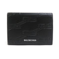 BALENCIAGA Tri-fold Wallet Leather Black Men's Women's h30982k