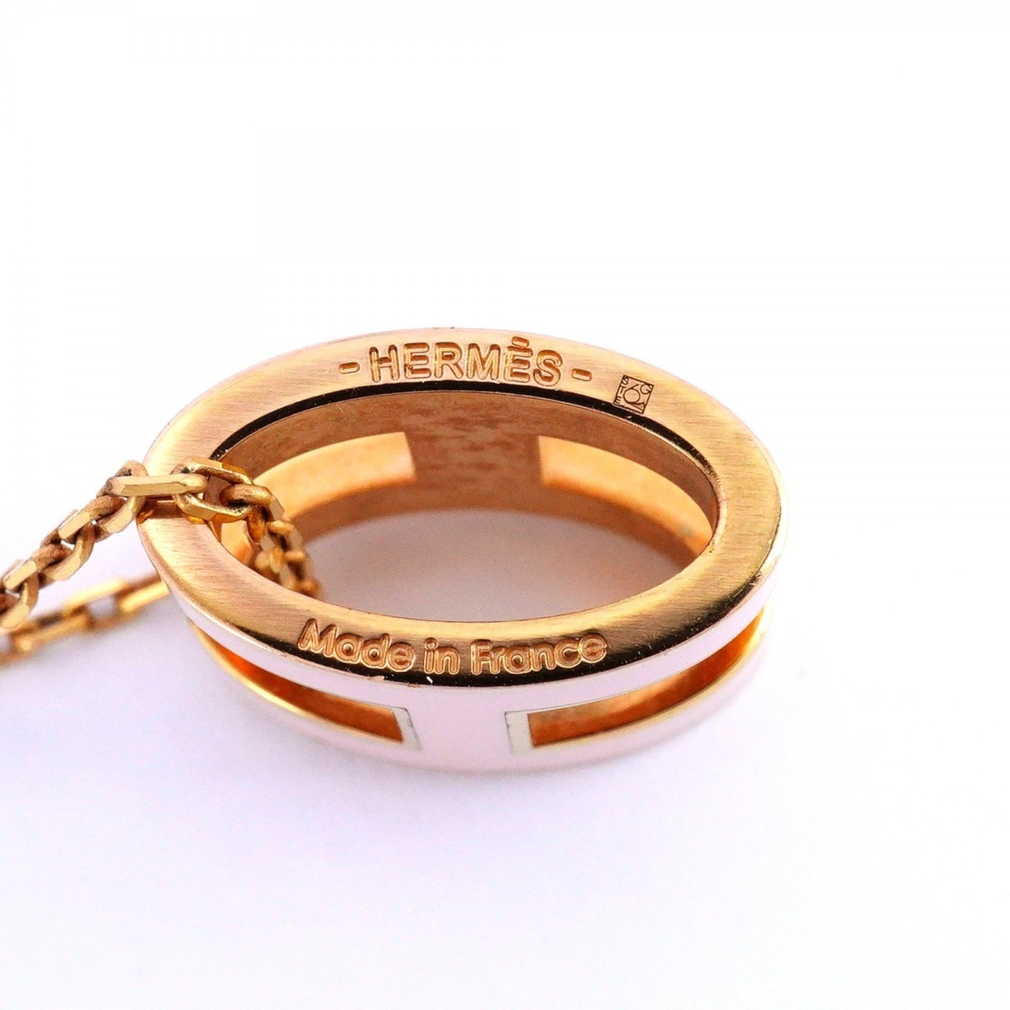 Hermes Hermès Mini Pop Ash Necklace in GP-plated Gold and Pink for Women