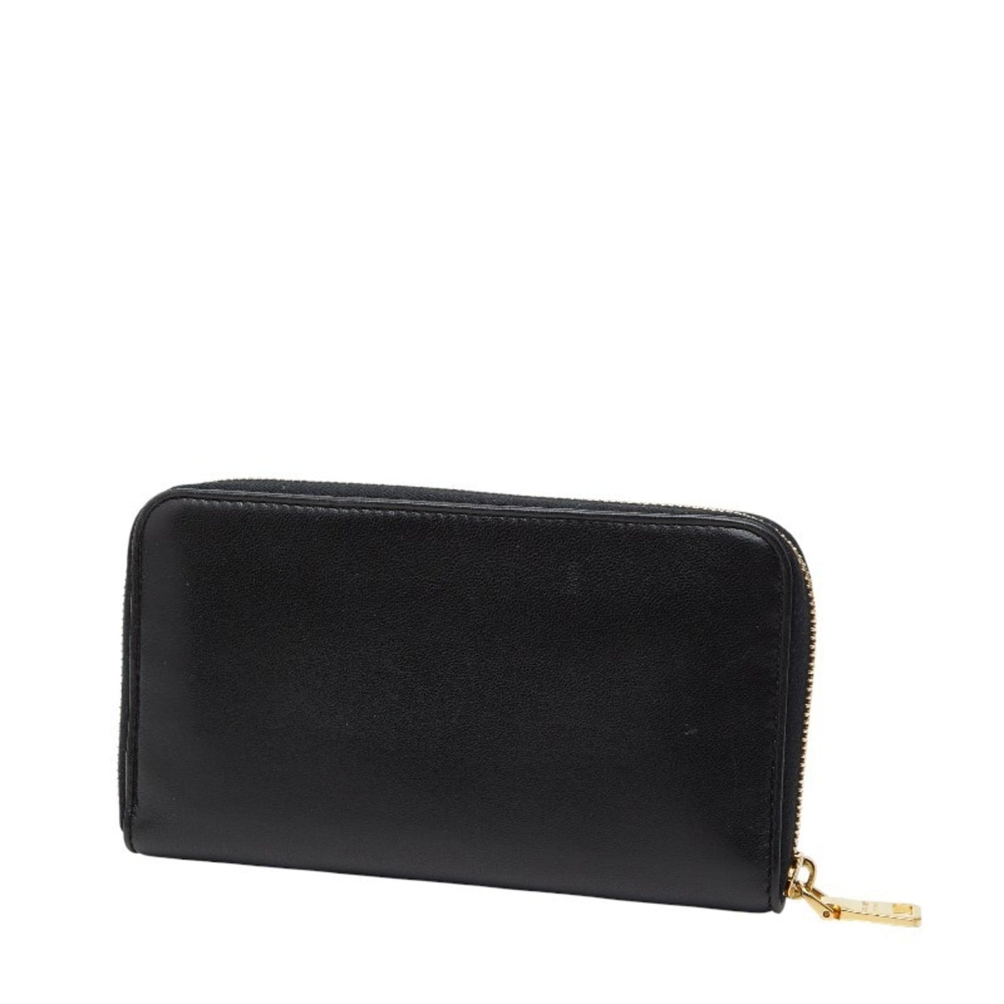 Prada Flower Hula Hawaii Long Wallet Black Leather Women's PRADA