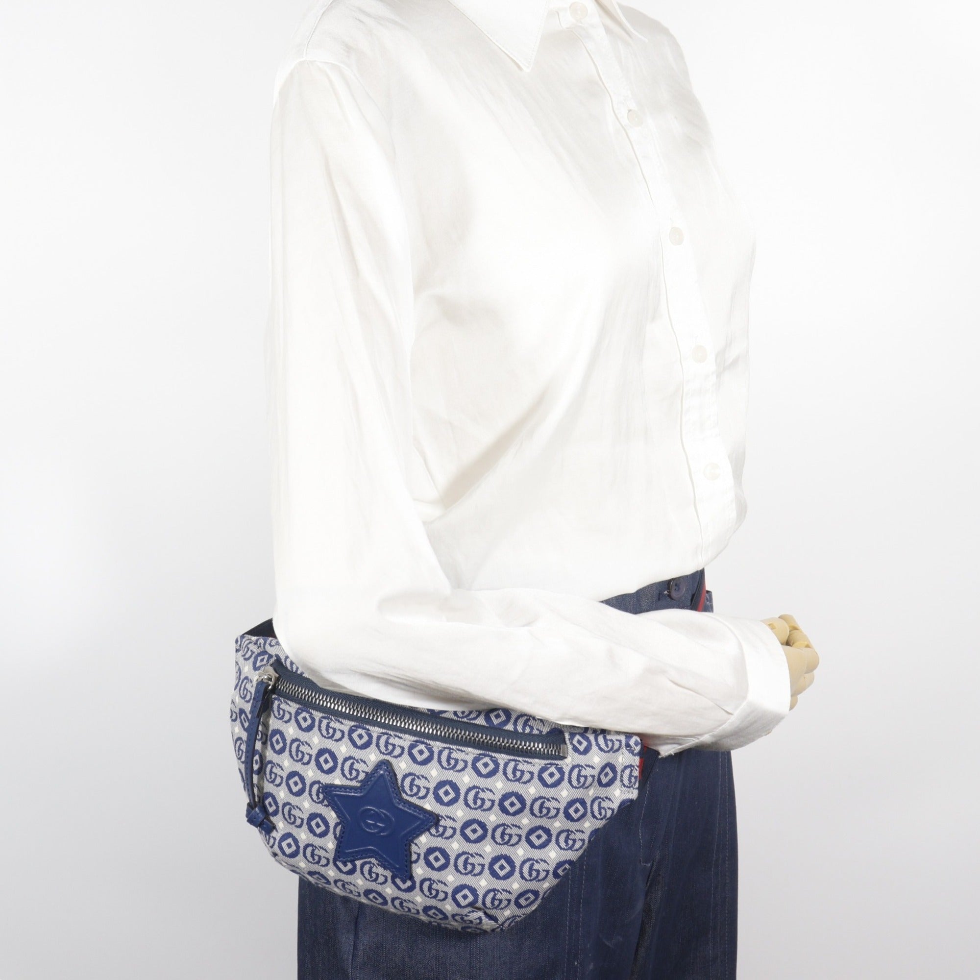 Gucci Children's Star Waist Bag GG 502095 Canvas Navy (Women's) — Like New