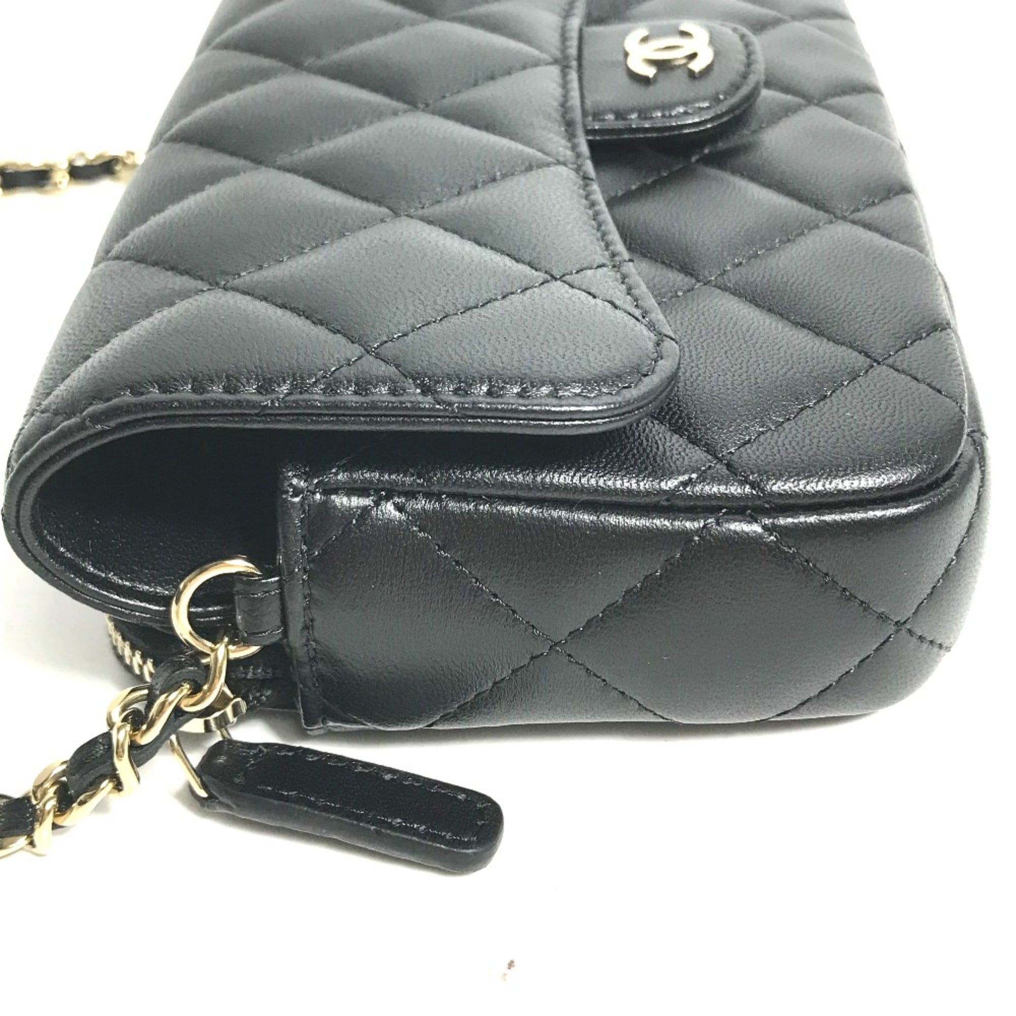 Chanel AP2096 CC Mark Phone Case Wallet CC Crossbody bag Long Wallet Shoulder Bag Black Gold — Like New