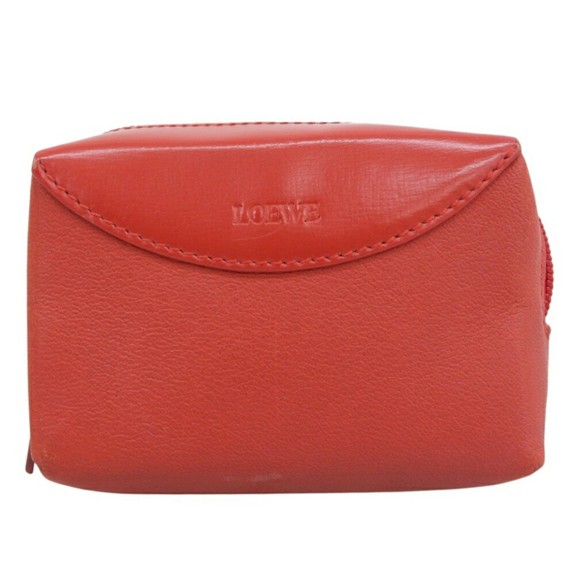 LOEWE coin purse, leather, red