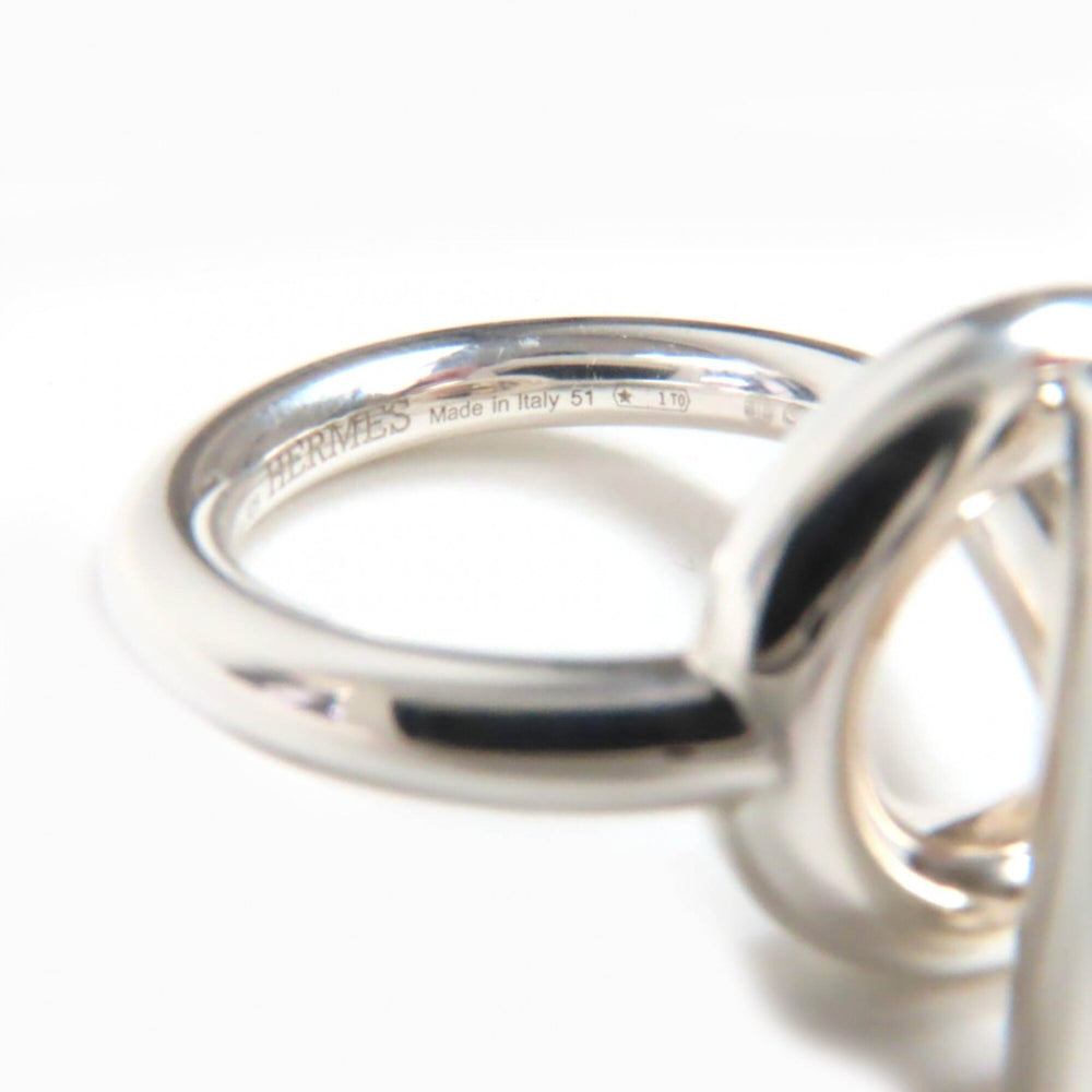 HERMES Echappé MM AG925 Ring (22BD167184), 2022 model, Silver, Size 51 (Japanese size equivalent), with box, Made in Italy, Weight: 9.9g, Women's — Like New