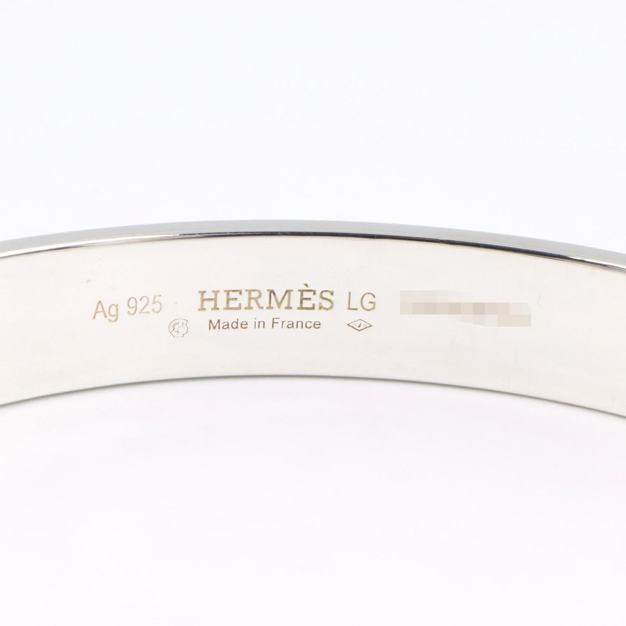 Hermes HERMES Corriendo Cyan Bracelet PM LG Bangle Accessory Silver 925 Women's Tone H115424B 00ST — Like New