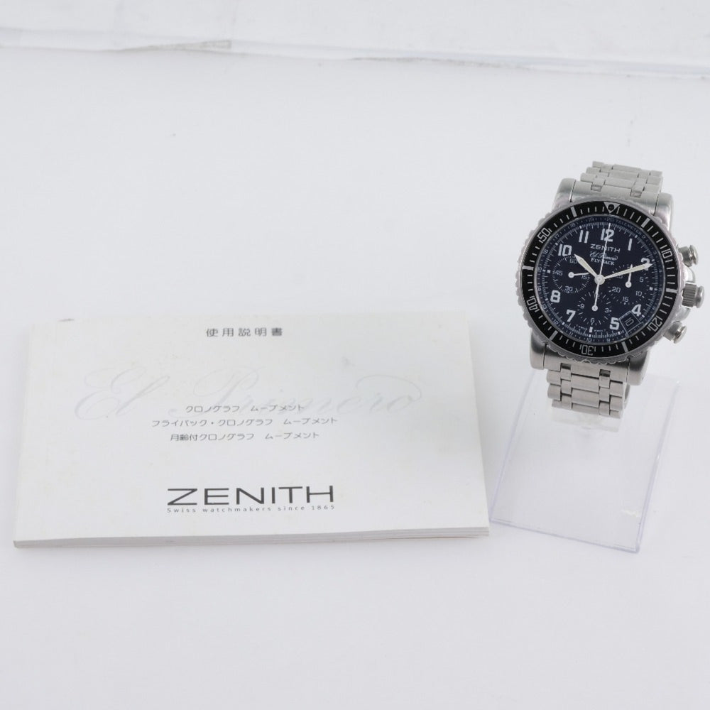 Zenith Rainbow Black 01/02.0470.405 Stainless Steel Automatic Chronograph Men's Dial Watch — Good
