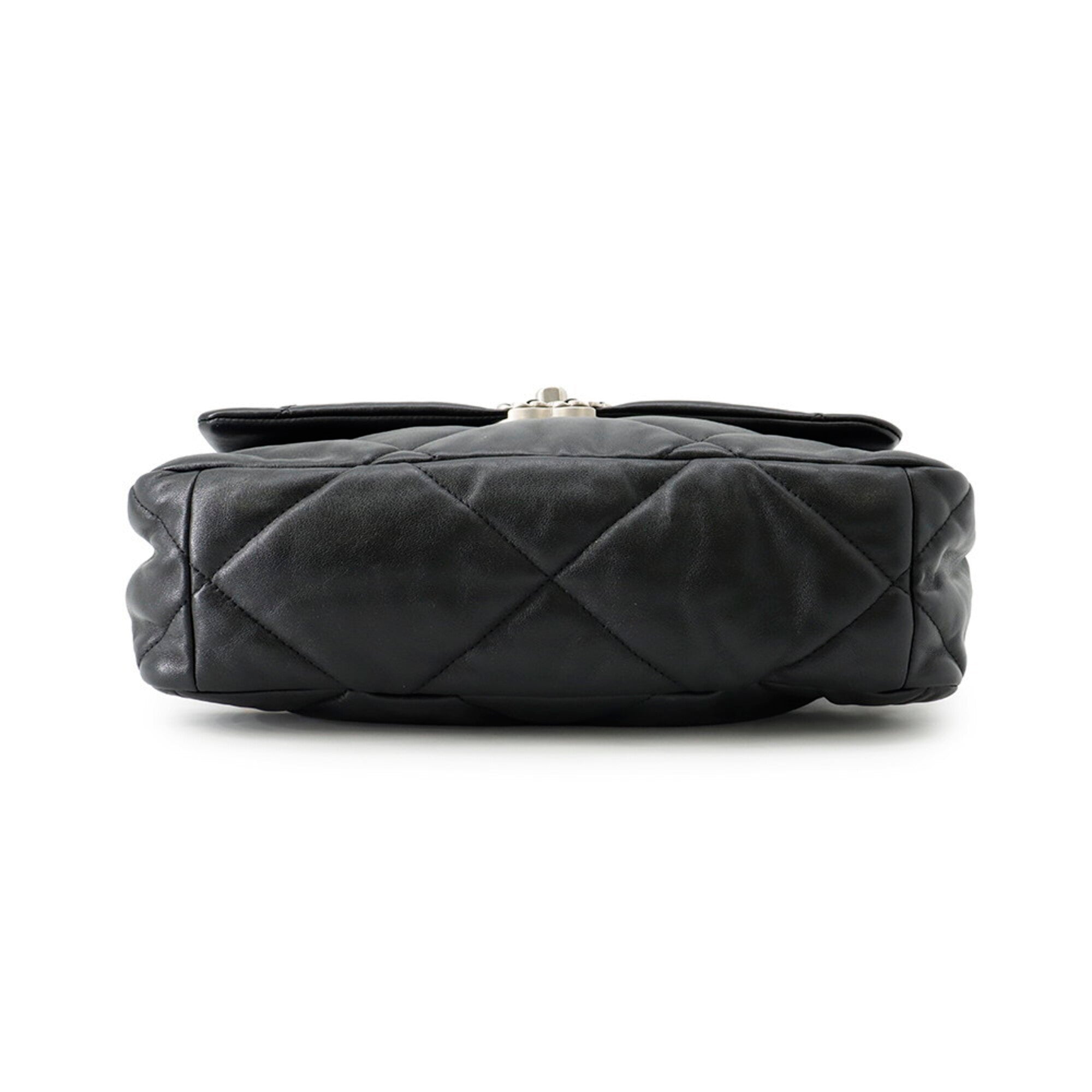 Chanel Chain Shoulder Bag 19 Large Lambskin AS1161 CHANEL Handbag 2-way Black Women's — Like New