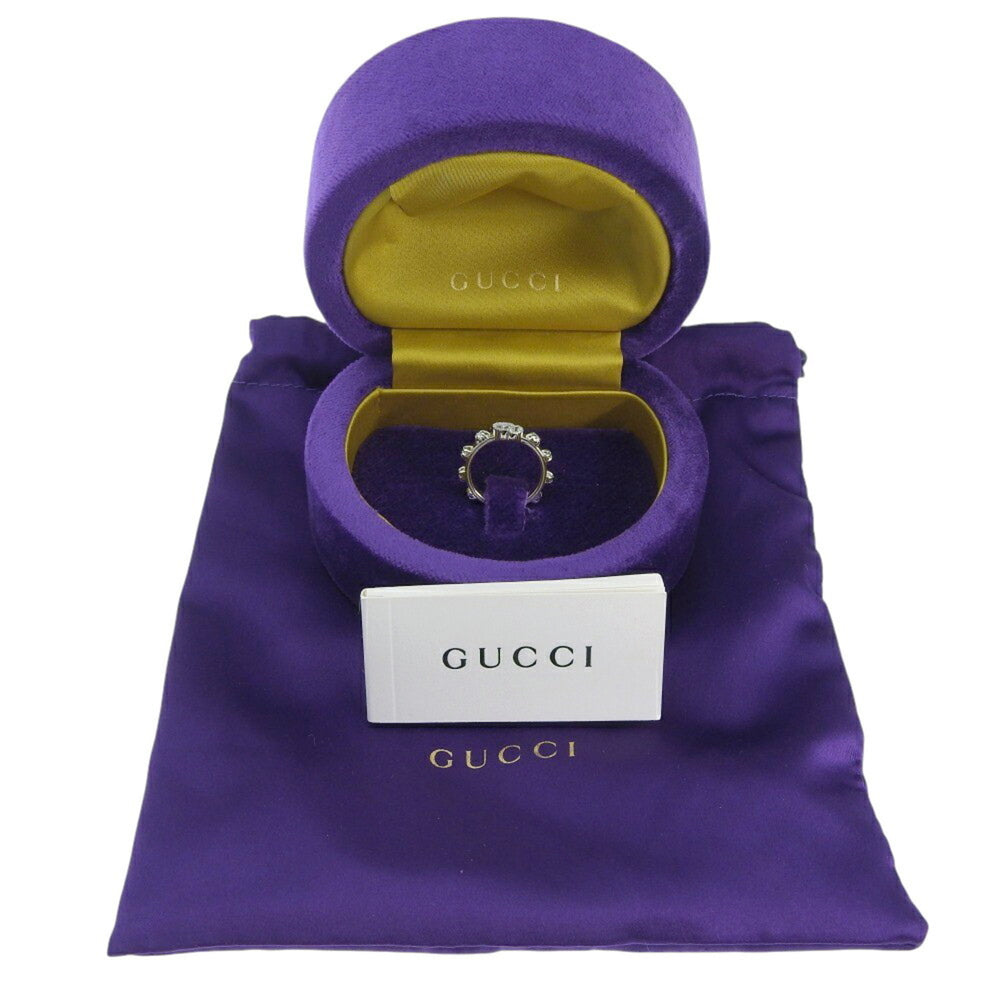 Like new Gucci 5.0g GG Interlocking G Ring in 18K White Gold with Full Diamonds, size 9 — Like New