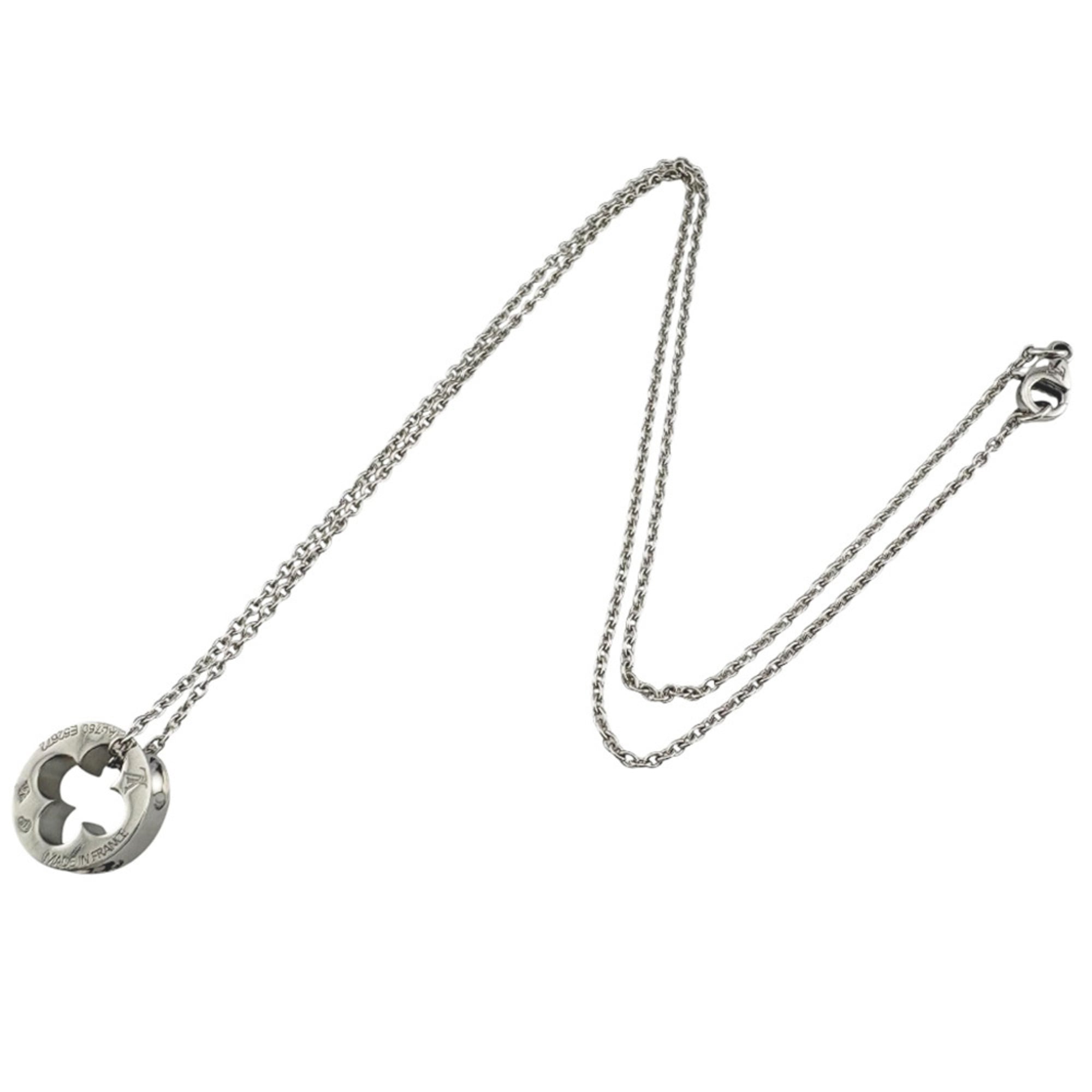 Louis Vuitton Pendant Empreinte Necklace, 18K White Gold, Women's, LOUIS VUITTON — Like New