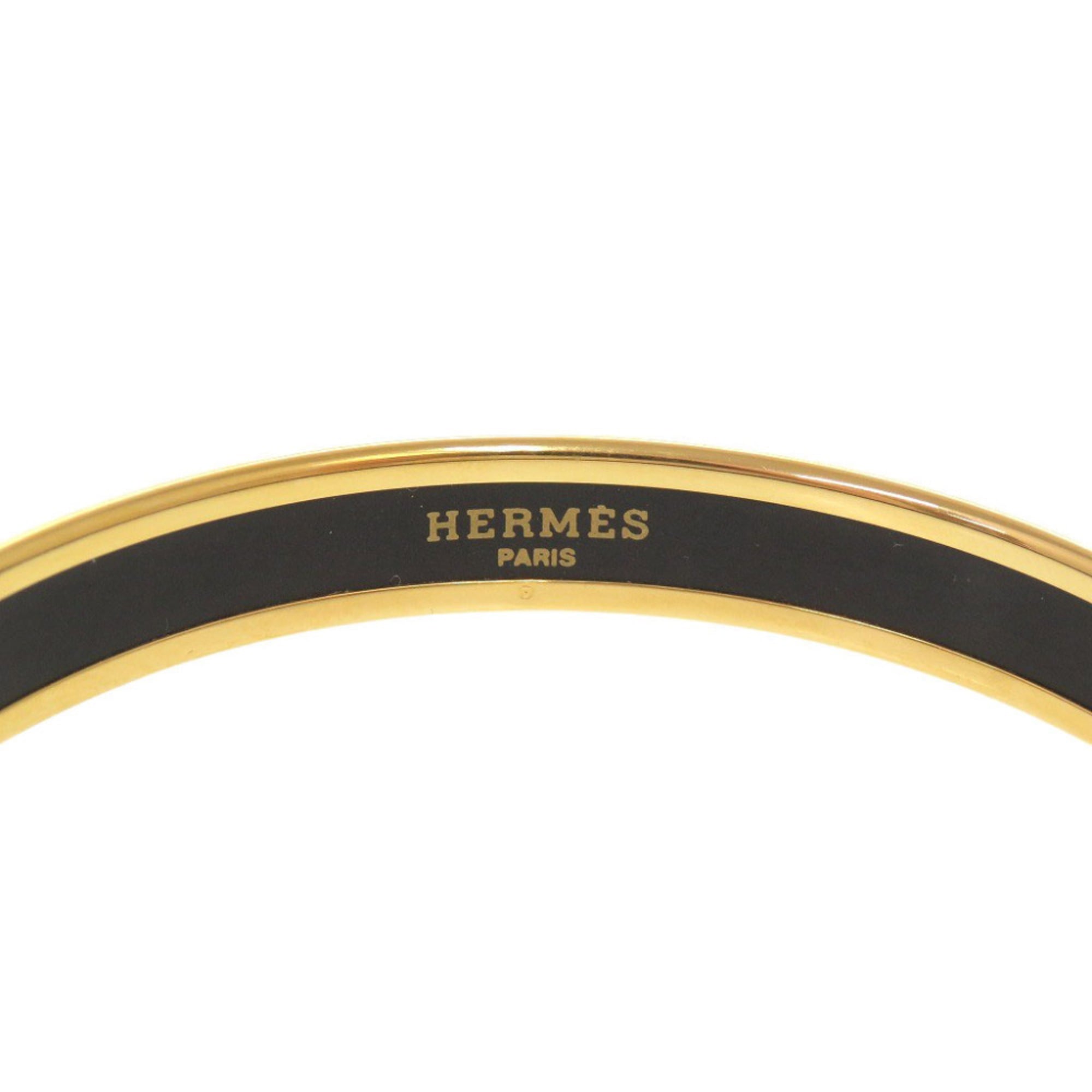 Hermes Email PM Metal Gold Orange Bangle Bracelet 0364HERMES — Like New