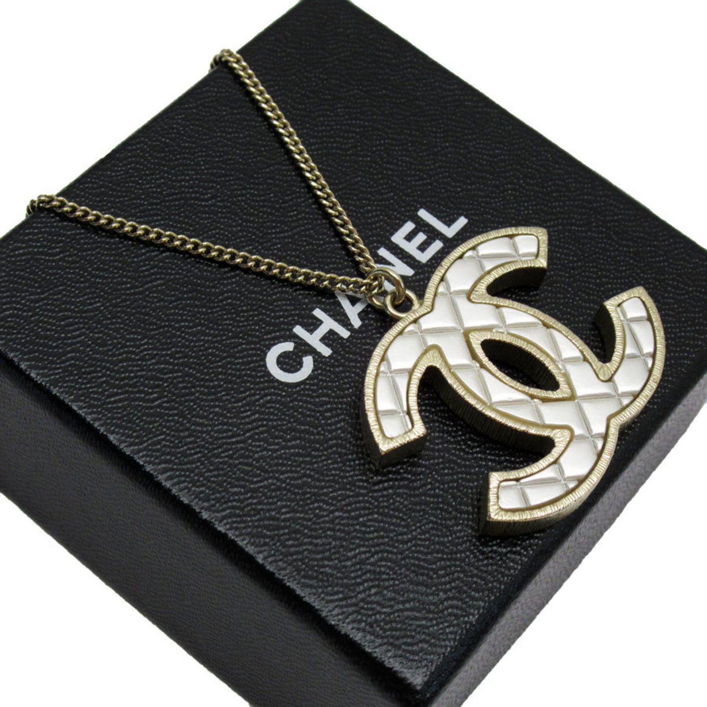CHANEL Coco Mark Metal Gold Necklace for Women t19383f