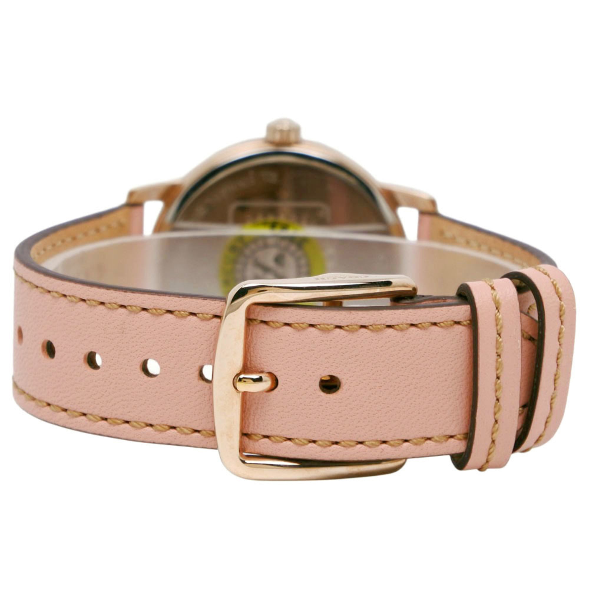 Coach watch CA.113.7.34.1539, stainless steel and leather strap, quartz, analog, white dial, women's — Very Good