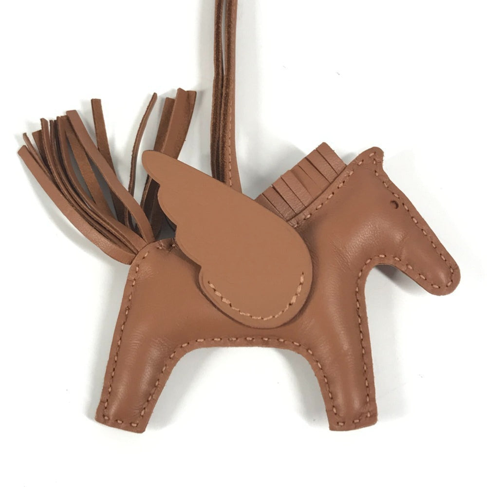 HERMES Rodeo Pegasus PM Bag Charm/Keychain Charm by Anjo Miro, Men's/Women's, Saw Gold/Brown, Like New — Like New