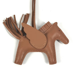 HERMES Rodeo Pegasus PM Bag Charm/Keychain Charm by Anjo Miro, Men's/Women's, Saw Gold/Brown, Like New — Like New