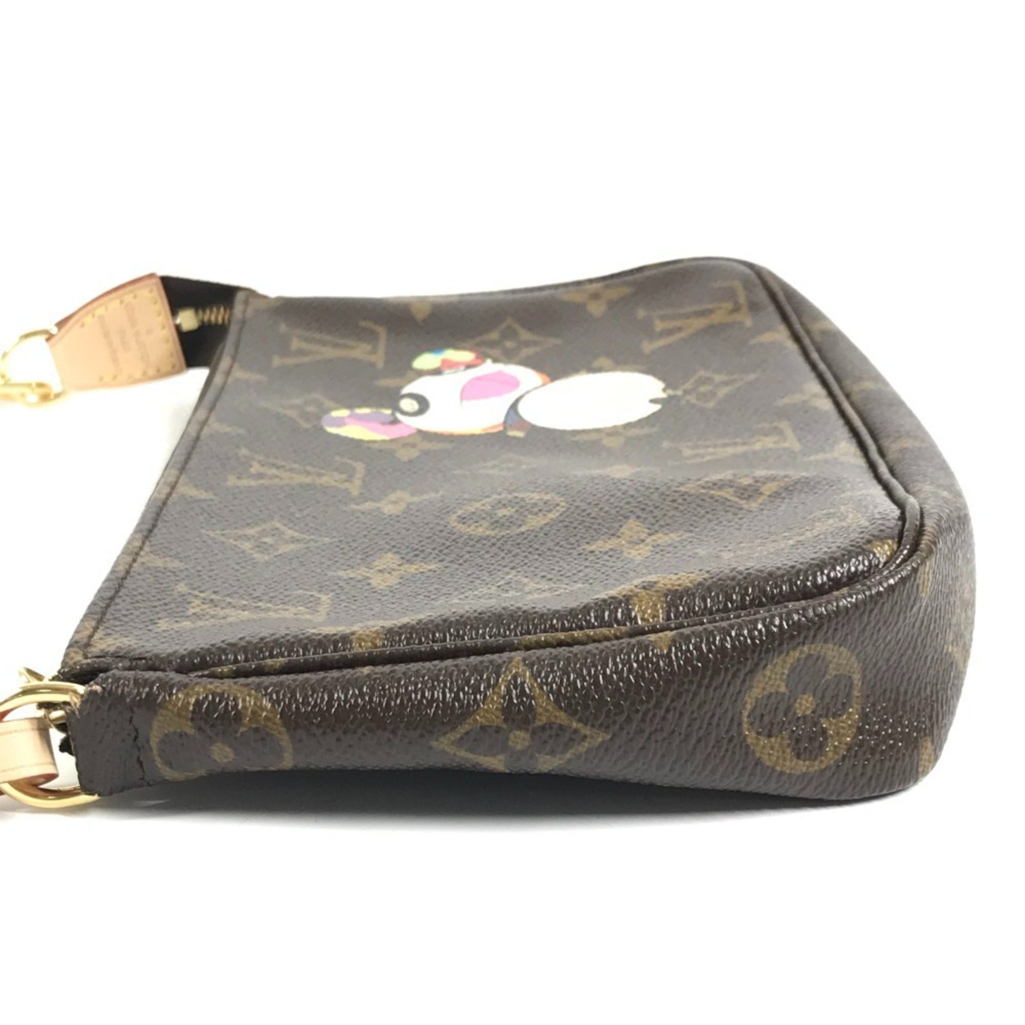 LOUIS VUITTON M51981 Monogram Panda Takashi Murakami Pochette Accessoires Bag Accessory Pouch Handbag Shoulder Canvas Women's Brown — Like New