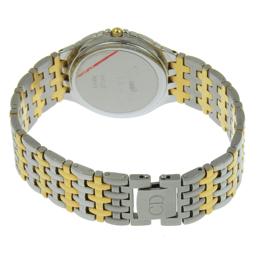 Christian Dior Combination Watch 3023 Stainless Steel x Gold Plated Quartz Analog Display White Dial Boys — Very Good