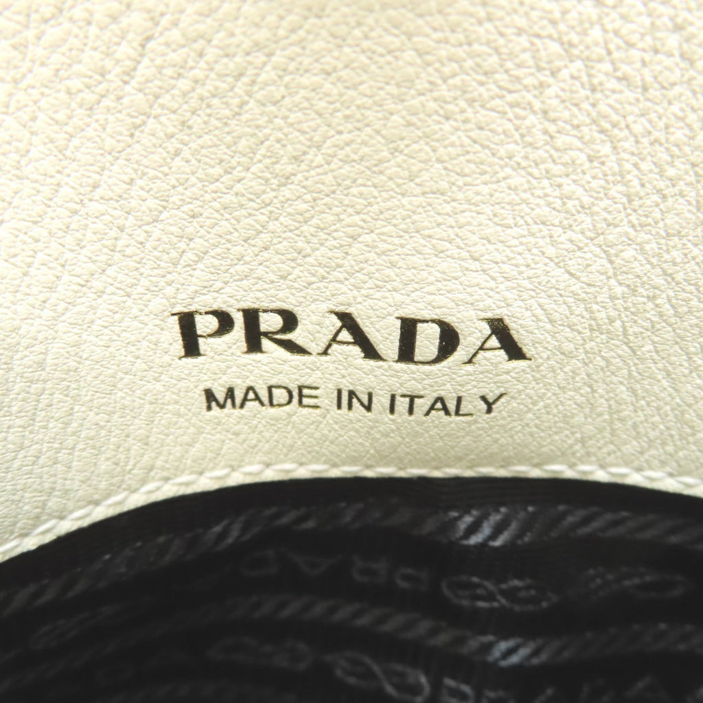 Prada Logo Metal Tote Bag Calfskin Women's PRADA