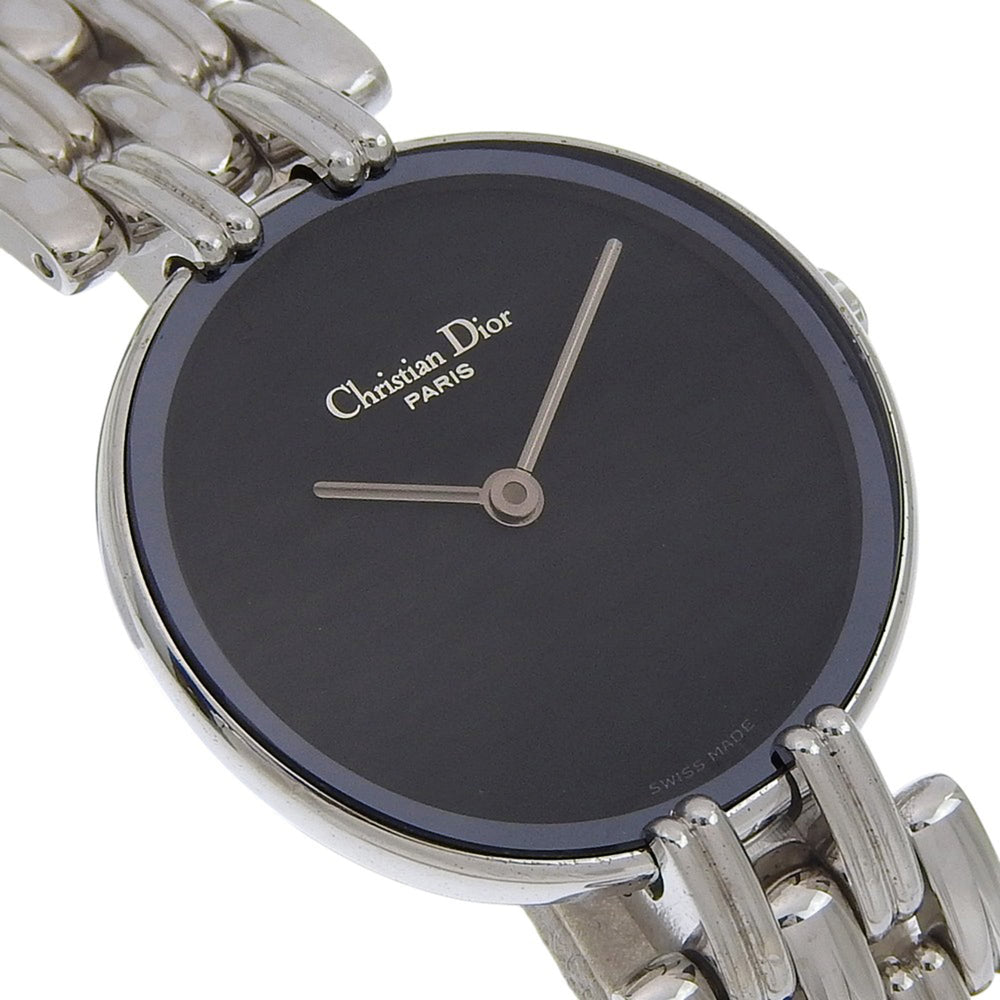 Christian Dior Bakira Watch D44-120 Stainless Steel Silver Quartz Analog Black Dial Women's — Very Good