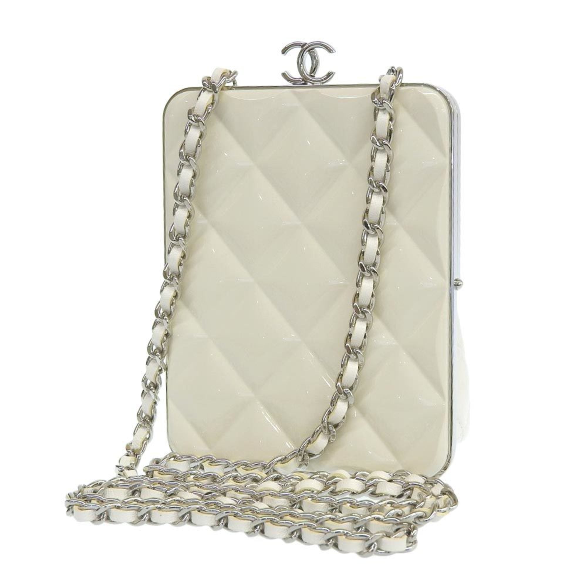 Chanel CHANEL here mark clutch shoulder bag with white seal 3 AP2496 — Like New