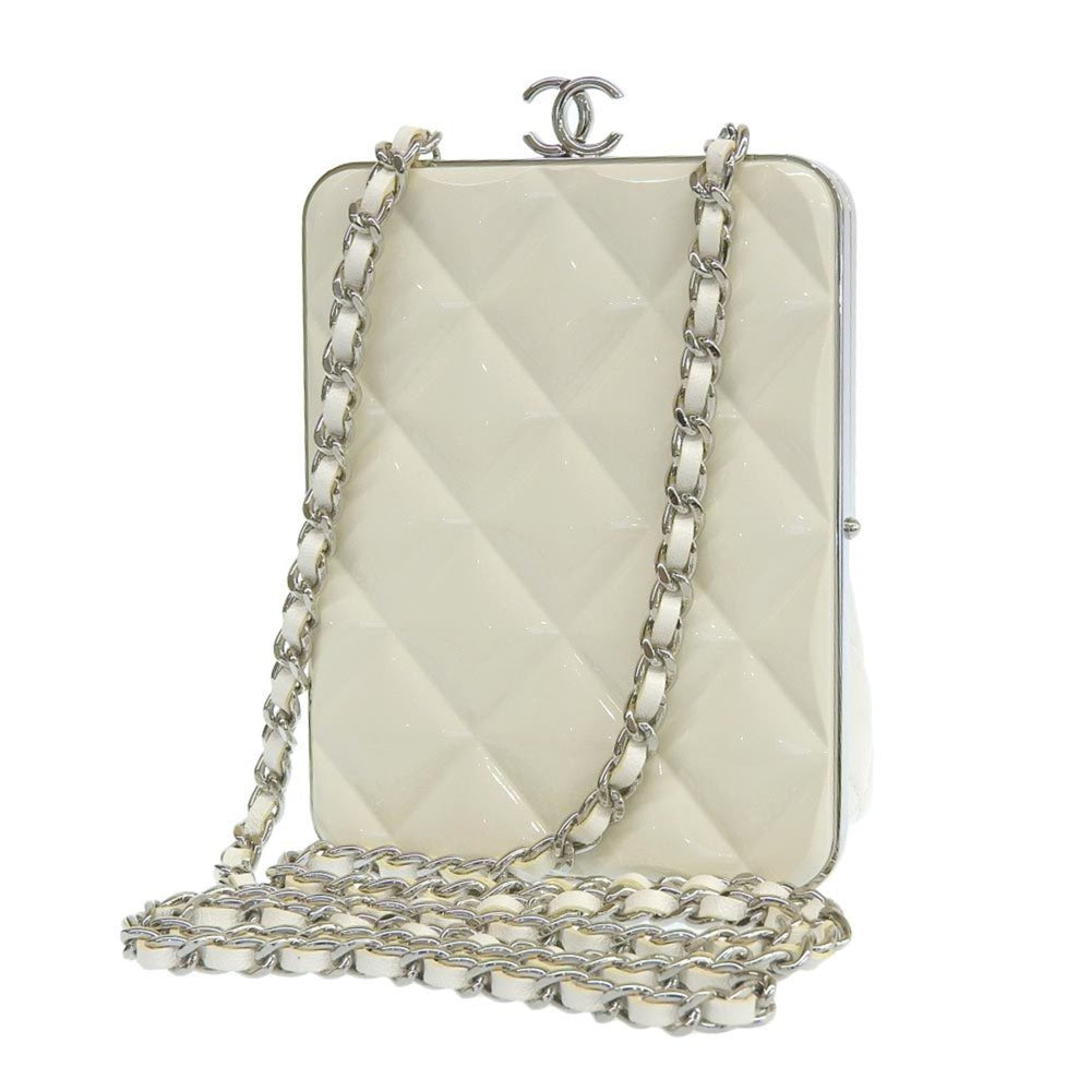 Chanel CHANEL here mark clutch shoulder bag with white seal 3 AP2496 — Like New
