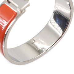 Hermes Clic Clac H Bangle, Orange, Silver Hardware — New - Store Return