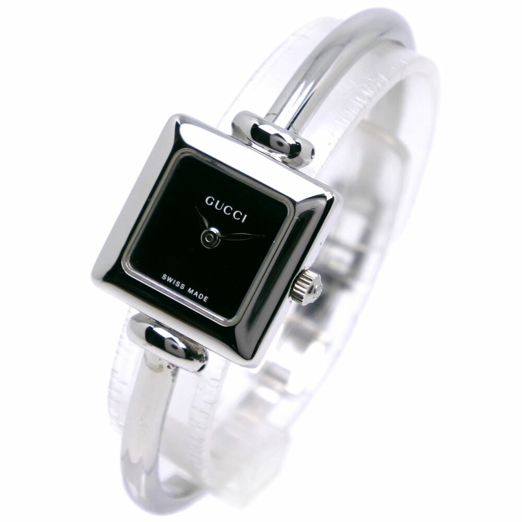 Gucci GUCCI Watch 1900L Stainless Steel Quartz Analog Display Black Dial Women's — Good