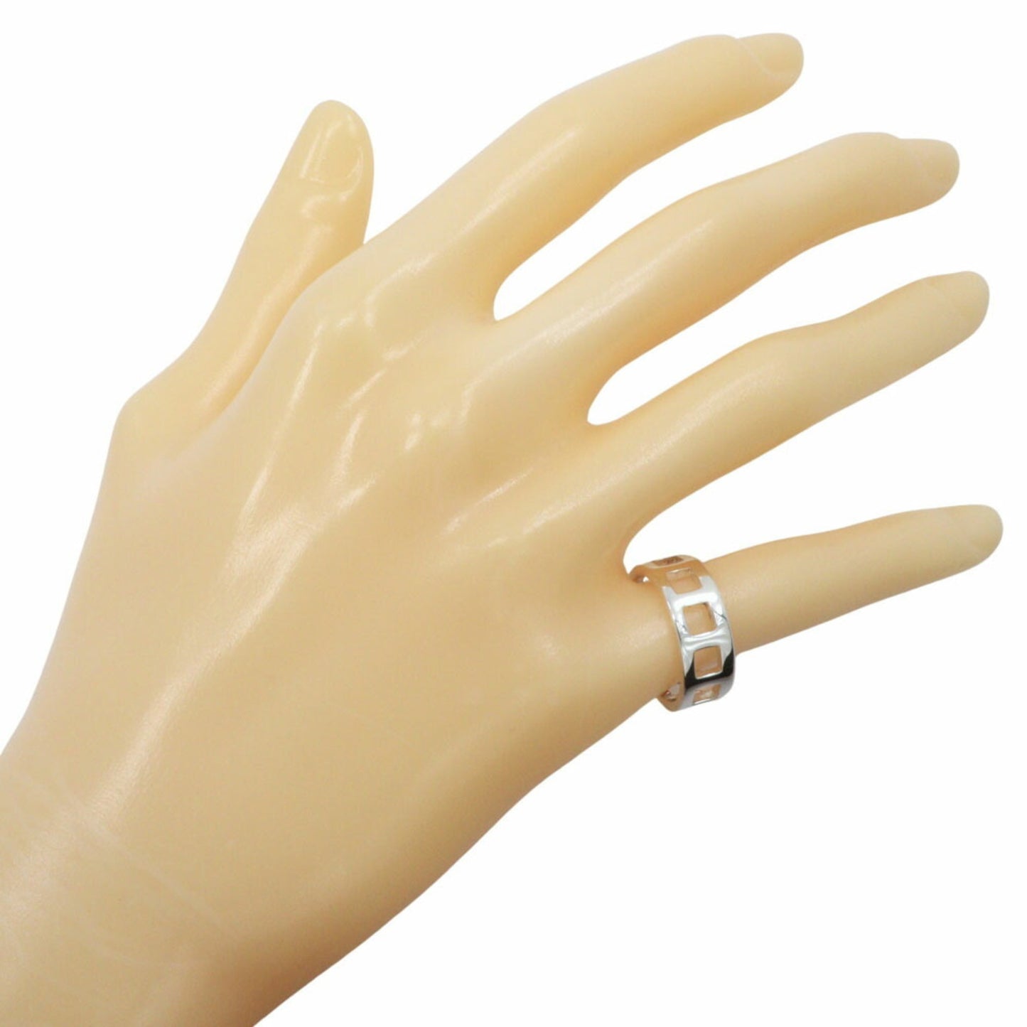 Gucci Square Ring, Size 12, Sterling Silver, Approx. 4.3g, Open Square, Women's