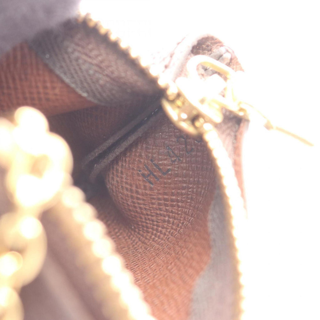 Louis Vuitton Pochette Cle Wallet with Coin Purse, Coated Canvas, Monogram, Brown, Men's and Women's, M62650