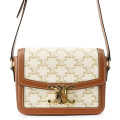 Celine Shoulder Bag Teen Triomphe Canvas Leather 188882 CELINE Handbag — Like New