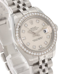 Rolex 179384G Datejust 10-Piece Diamond Bezel Watch in Stainless Steel/SS/18K White Gold with Diamonds, Women's — Good