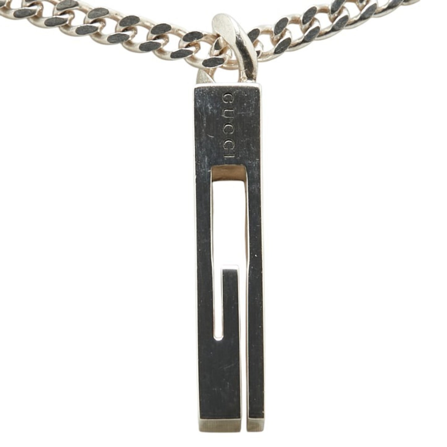 Gucci logo necklace in silver SV925 for women.