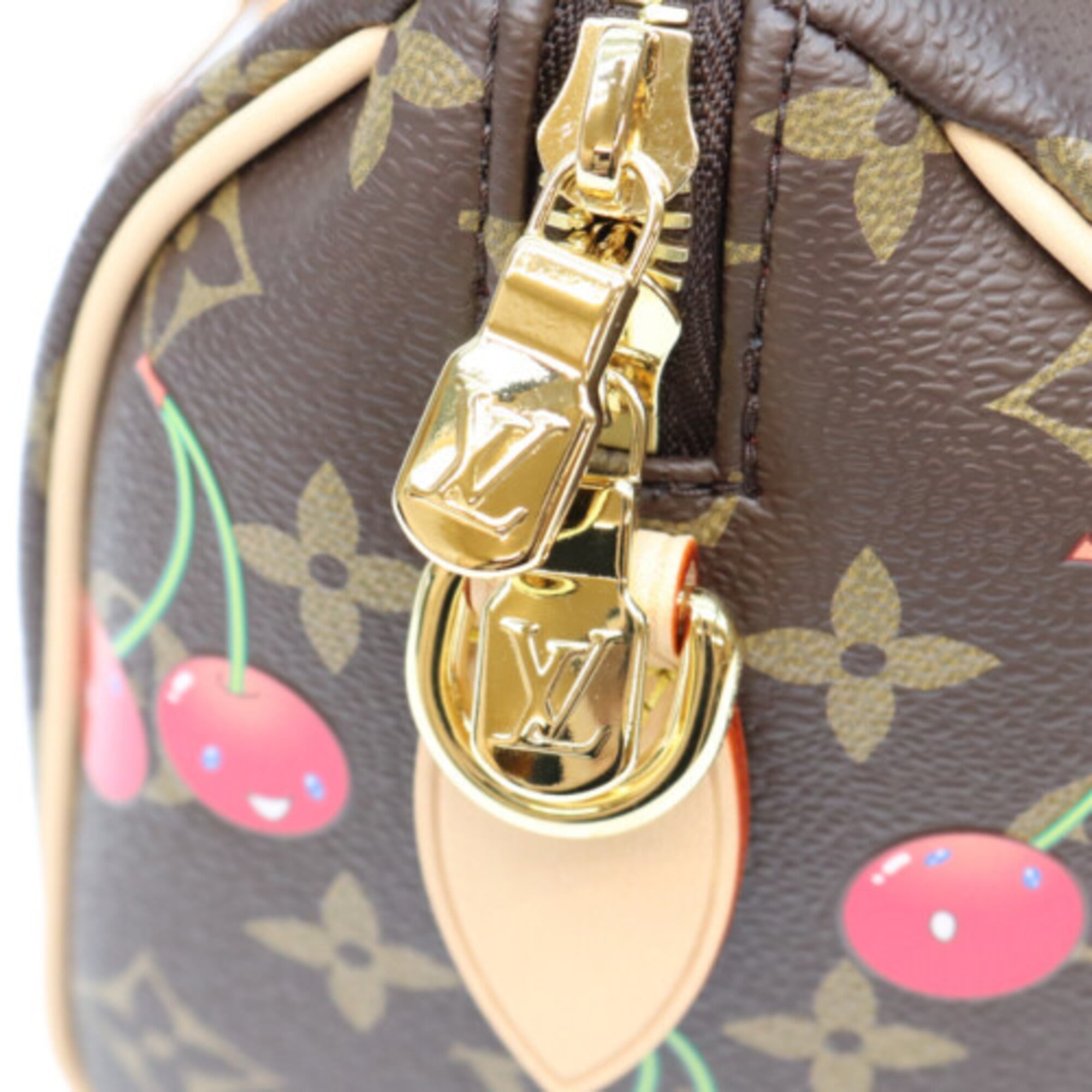 LOUIS VUITTON x Takashi Murakami M13094 Monogram Cherry Speedy Bandoulière 20 Shoulder Bag, Brown, Gold Hardware, Women's — Like New