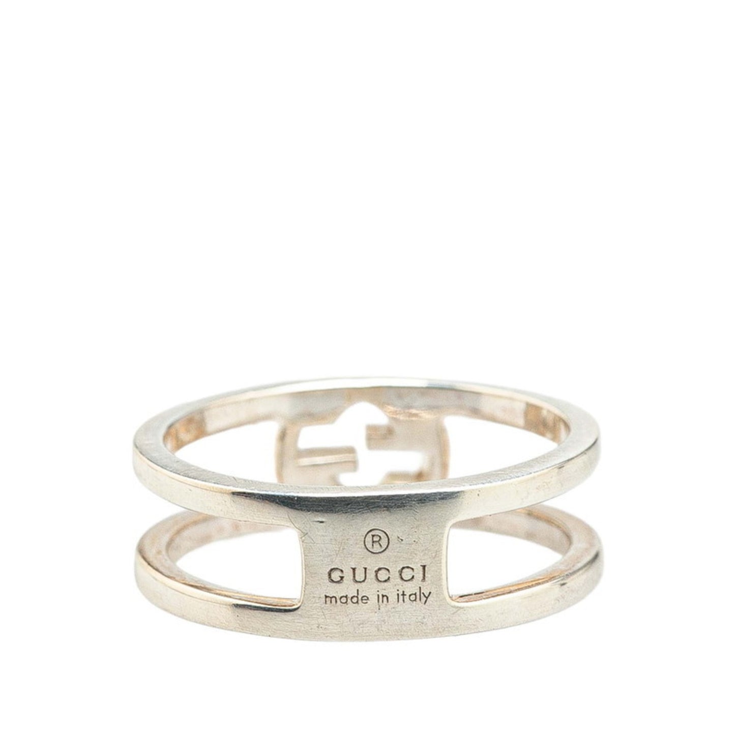 Gucci Interlocking G Open Band Ring #9 SV925 Silver Women's GUCCI