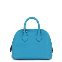 Hermes Bolide 1923 Mini Blue Zanzibar Evercolor W stamp HERMES 2-way shoulder bag handbag women's — Like New