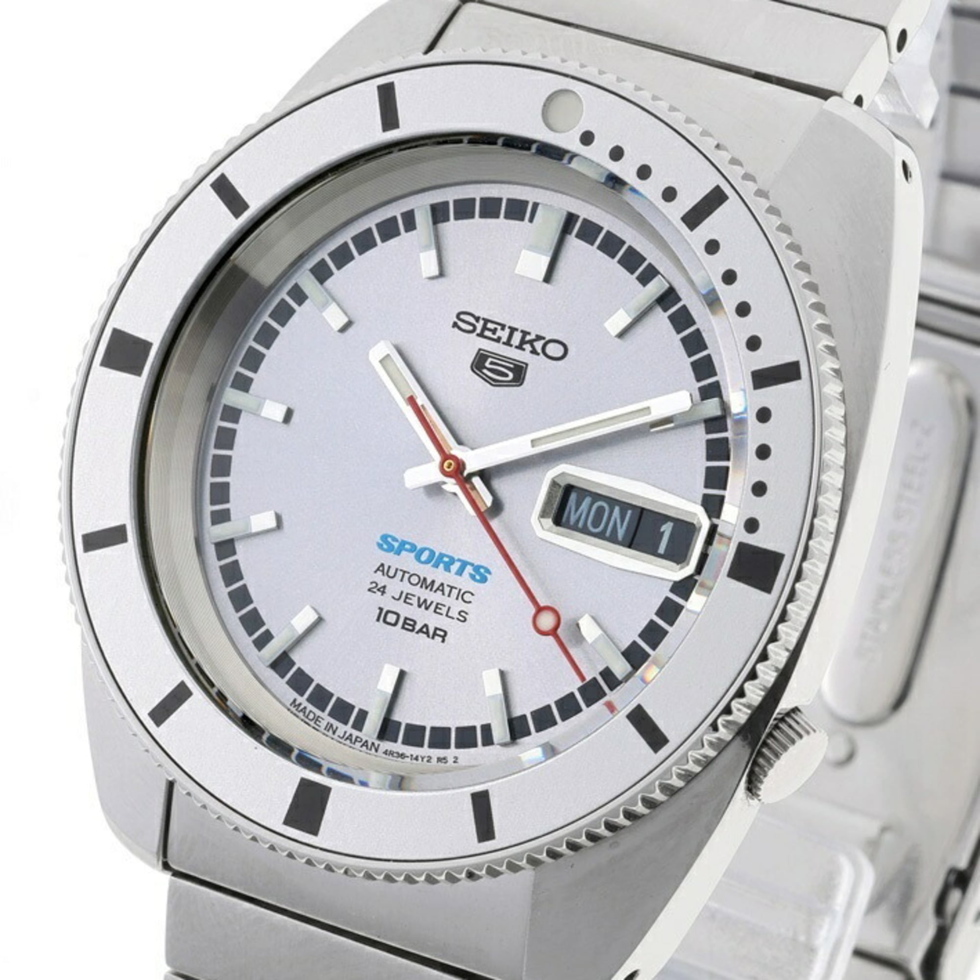 Seiko 5 Sports SBSA269 4R36-16C0 Silver Automatic Watch — Very Good