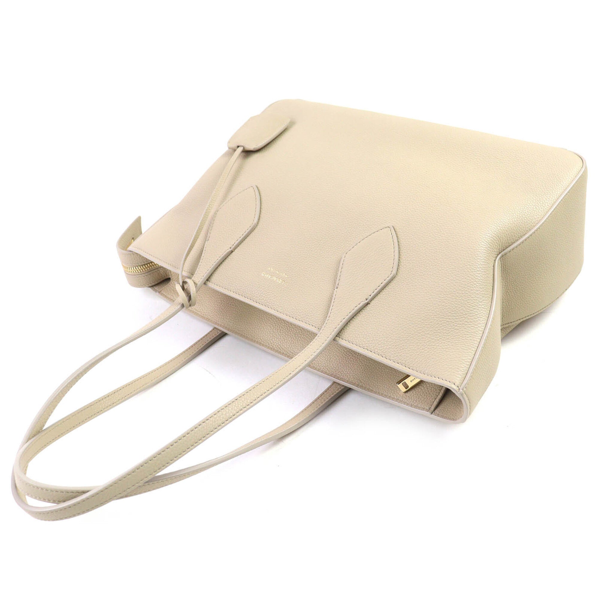 Salvatore Ferragamo FERRAGAMO 219861 Tote Bag M Calf Leather with Clochette, Can be Carried on Shoulder, Light Beige, Comes Dust Bag, Made in Italy, Women's — Like New