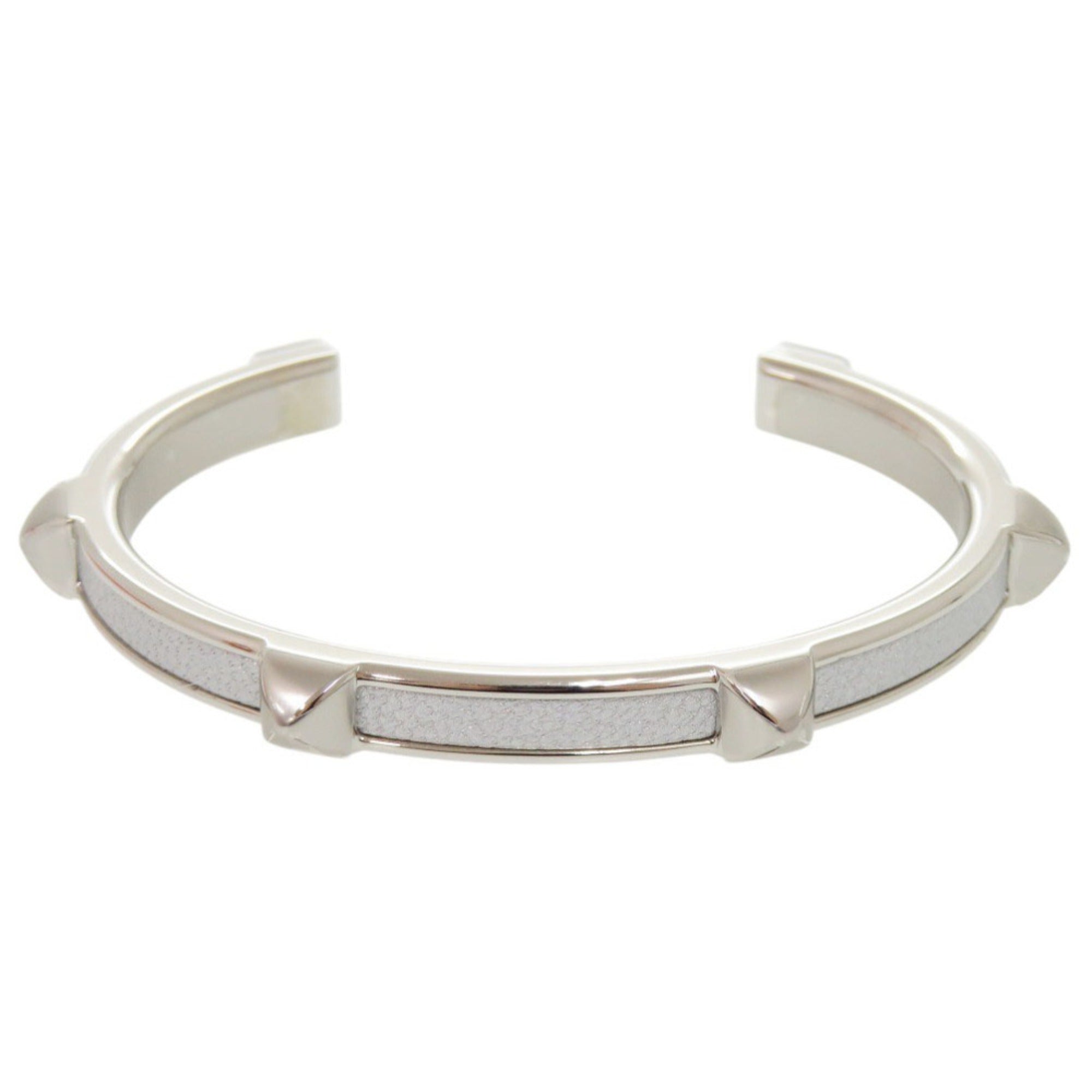 Unused Hermes Athena H500373 Metal Chevre Sham Kila Argent Silver Hardware Bracelet Bangle 0475HERMES — Like New