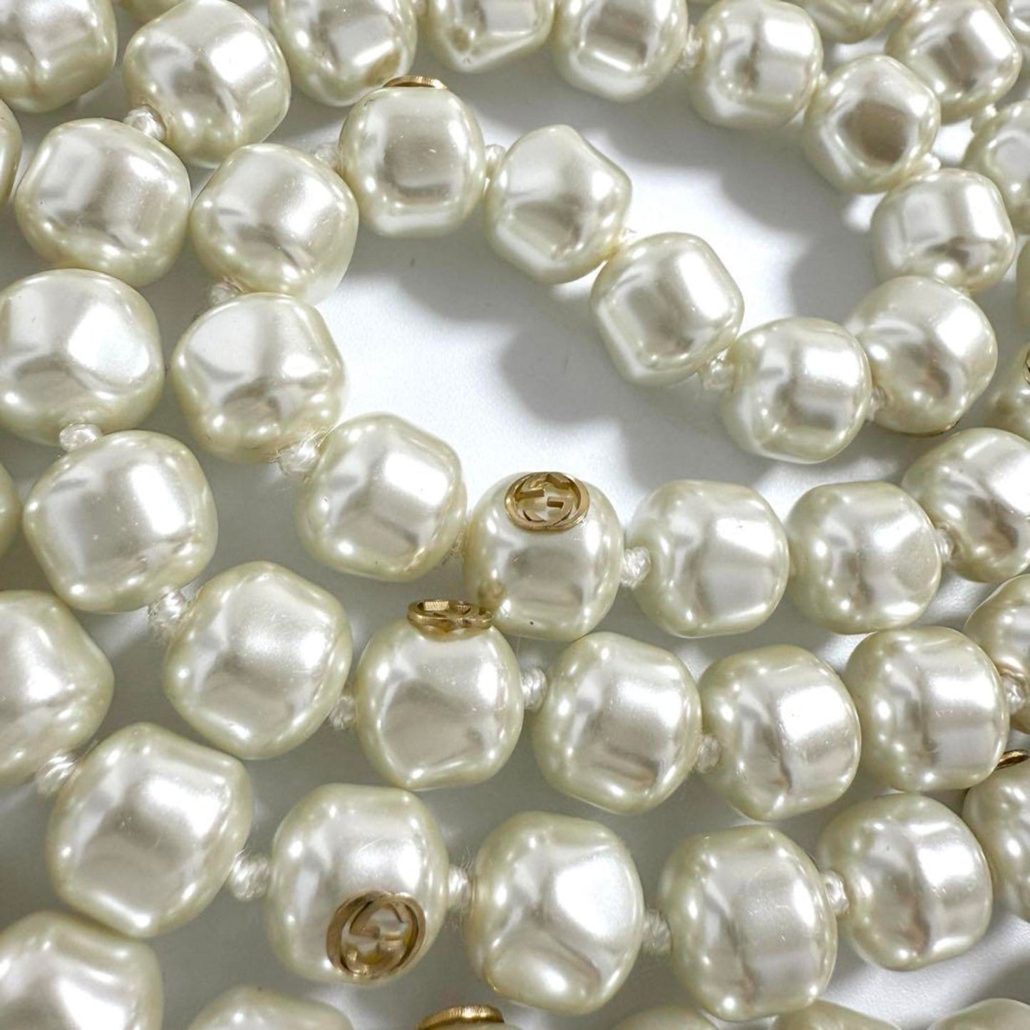 Gucci Women's Long Faux Pearl Tiger Head Necklace