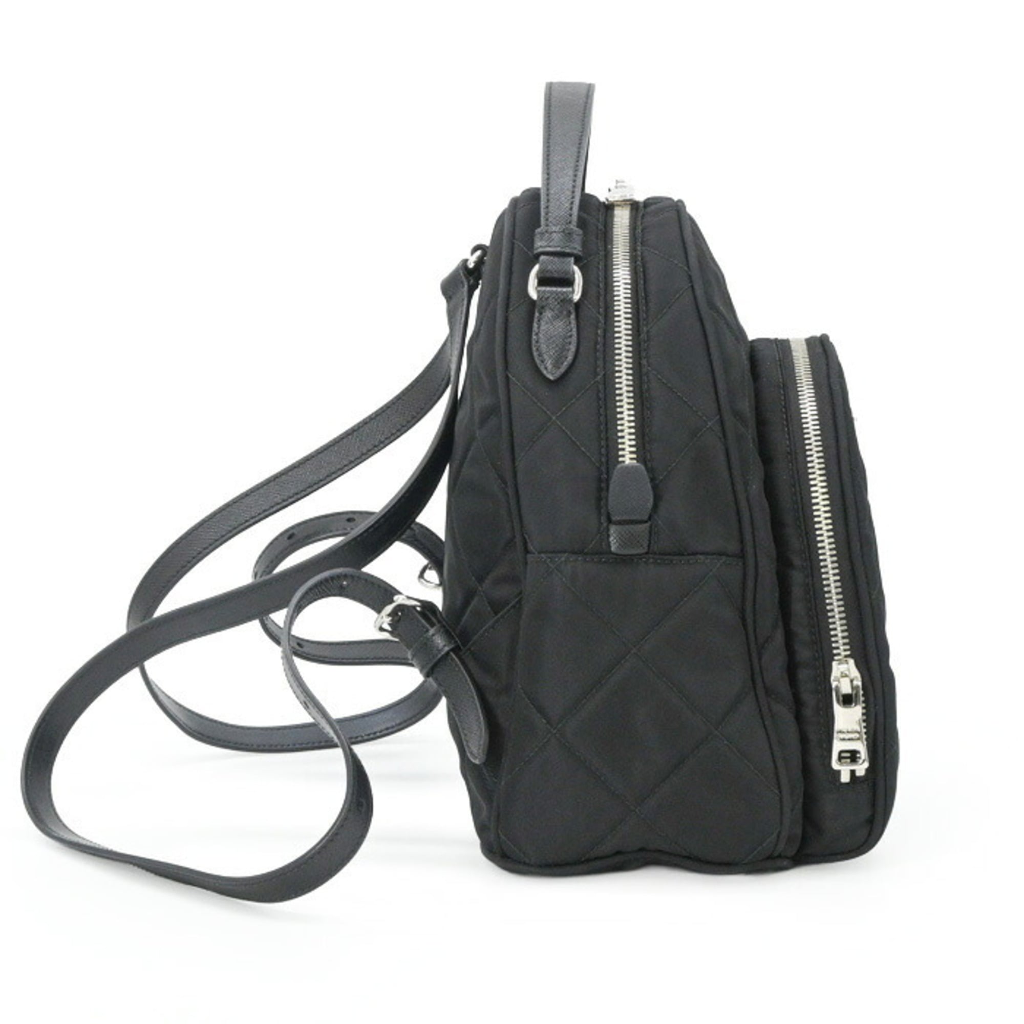 PRADA Triangle Backpack for Women, Black, 1BZ066 — Like New