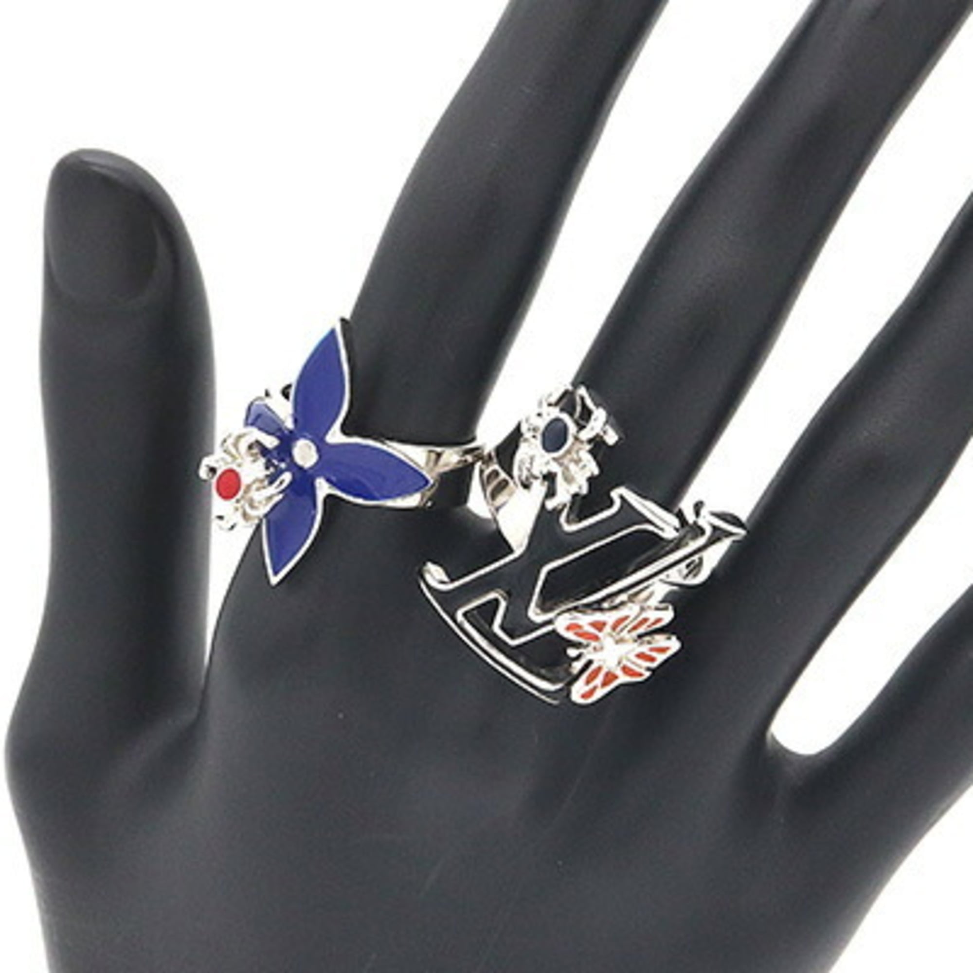 Louis Vuitton Ring Bague Set of 4 LV Fairy Tale MP2452 Silver Metal M Size Rings for Women LOUIS VUITTON — Like New
