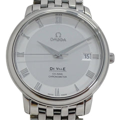 Omega De Ville Prestige 4574.31 Men's Watch, Brand Name, Date, Co-Axial Chronometer, Automatic, Stainless Steel (SS), Silver, Polished — Good