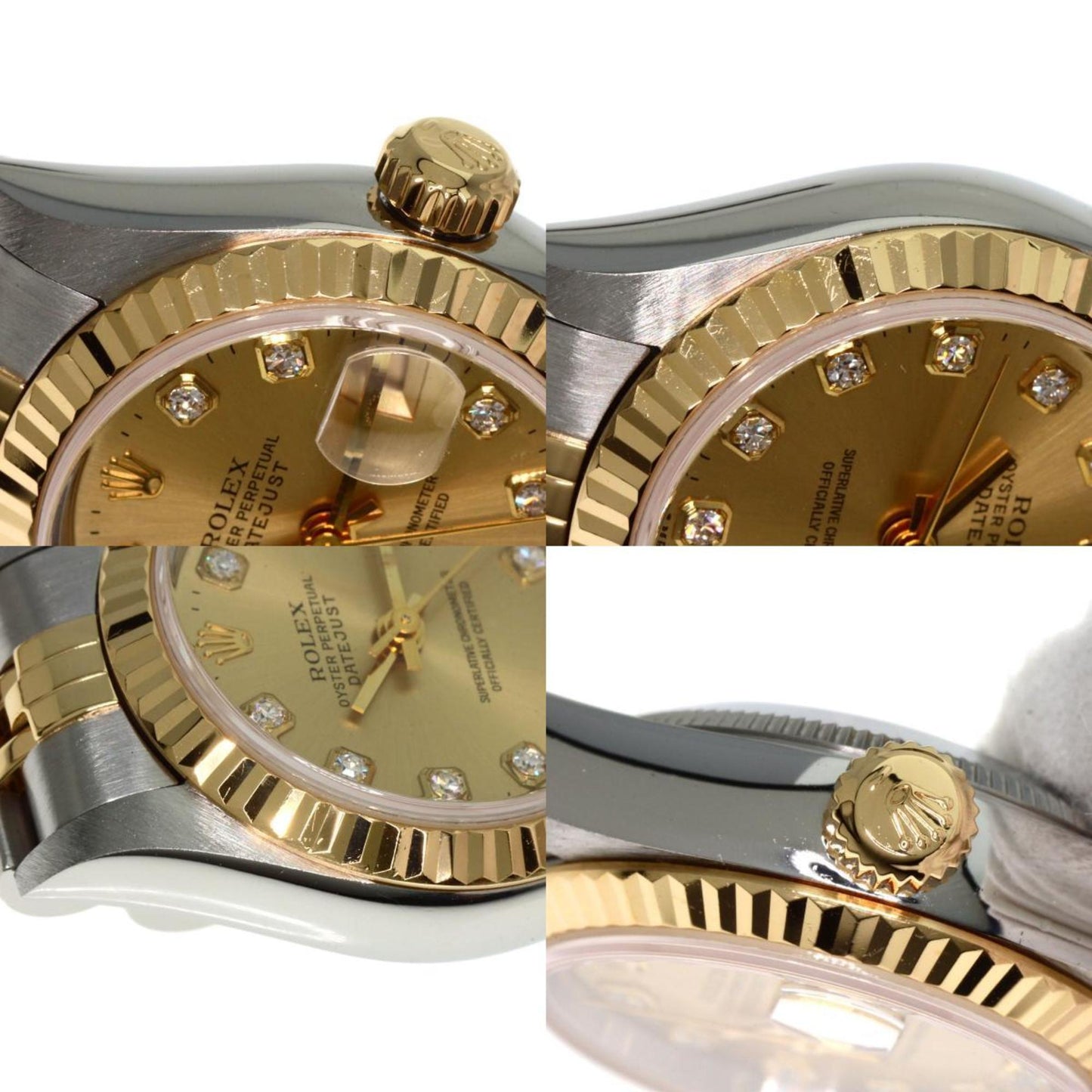 Rolex 69173G Datejust 10P Diamond Watch Stainless Steel SSxK18YG Ladies ROLEX