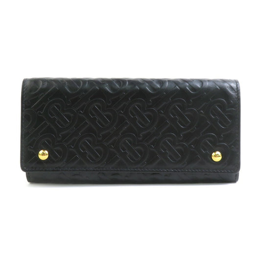 Burberry BURBERRY Long Wallet Leather Black Men's Women's h31049k